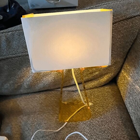 Pablo Designs Tube Top Table Lamp – Yellow Acrylic Base, Modern Minimalist, 14” - Picture 10 of 12